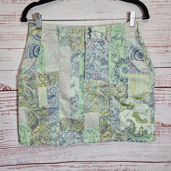 Anthro Pilcro patchwork denim skirt - Picture 3 of 15